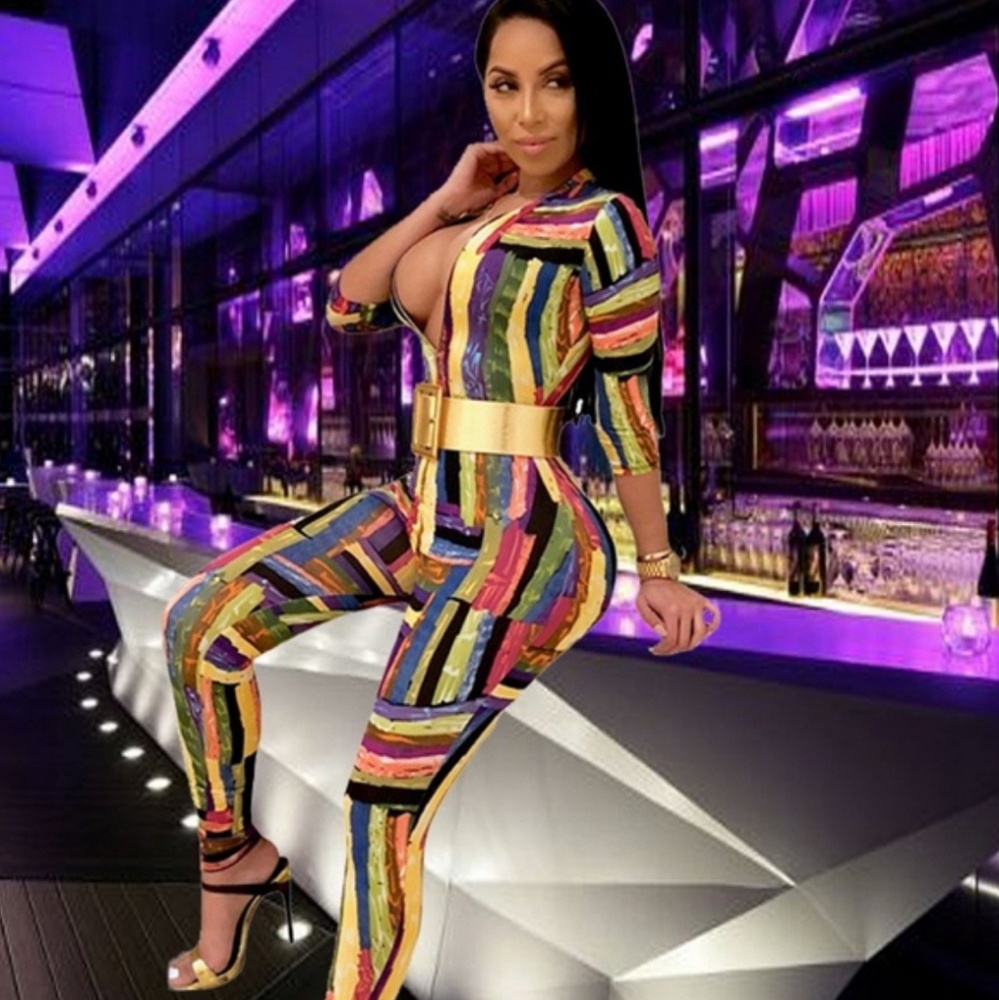 Slim fit v neck Jumpsuit